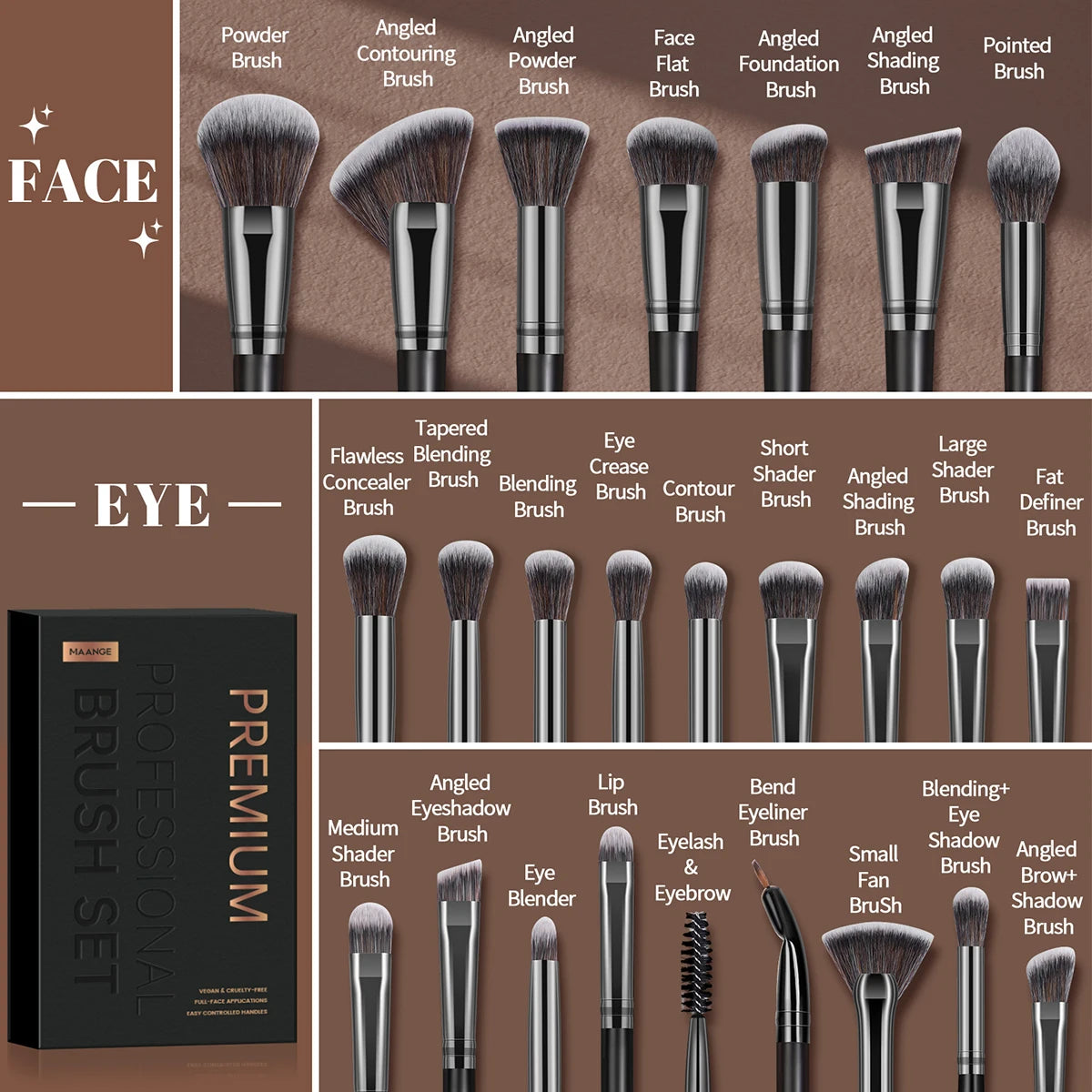 25 piece Professional Brush box