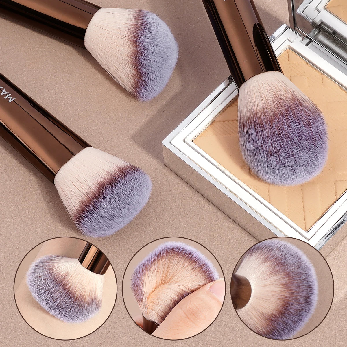 13PCS Makeup Brush set - Bronze/black