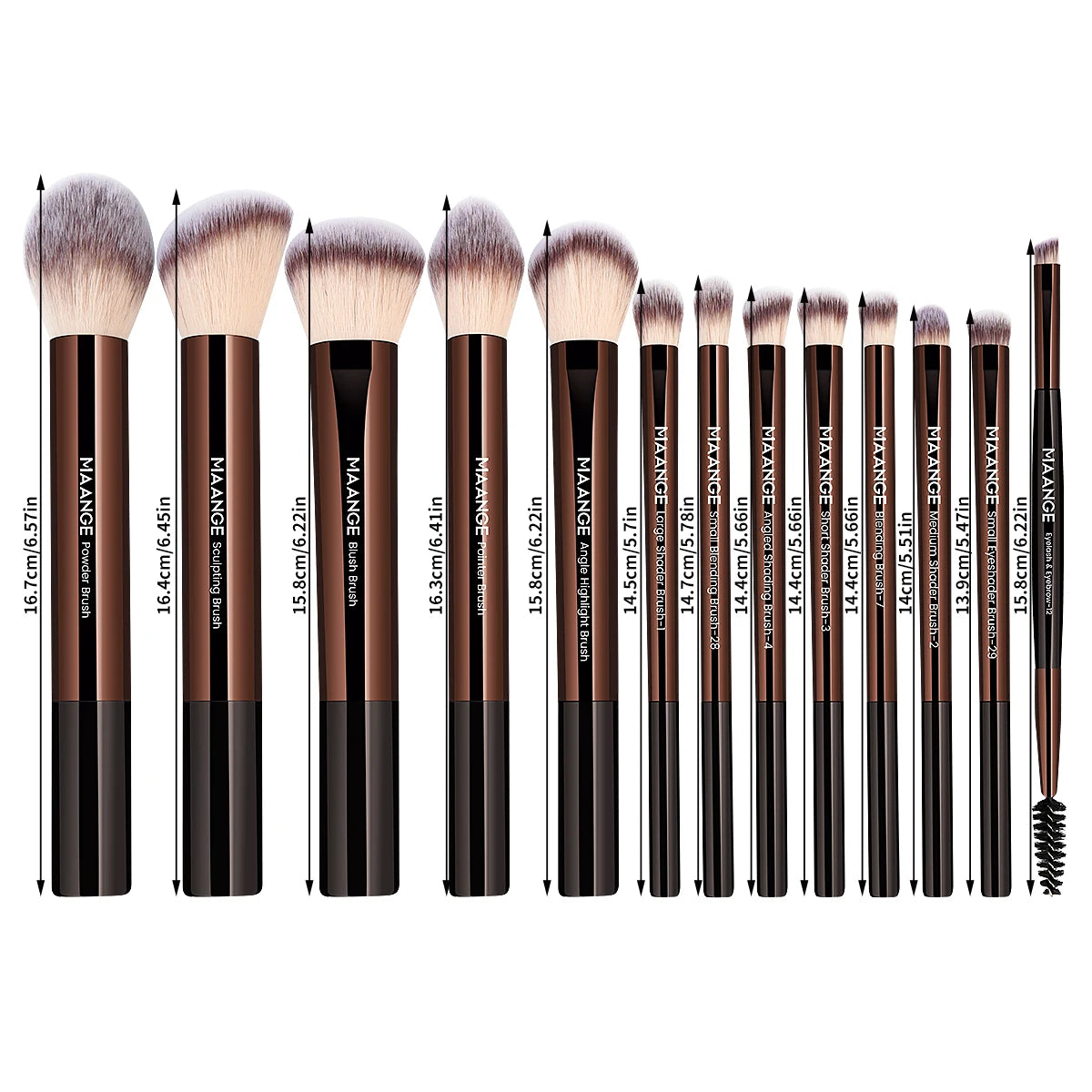 13PCS Makeup Brush set - Bronze/black