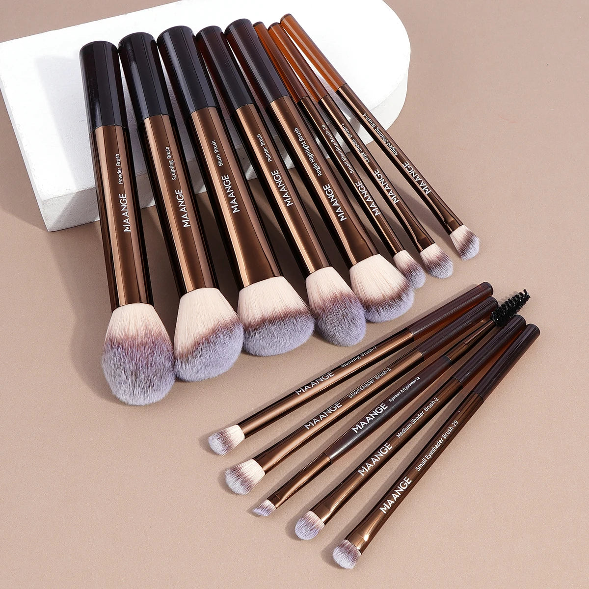 13PCS Makeup Brush set - Bronze/black