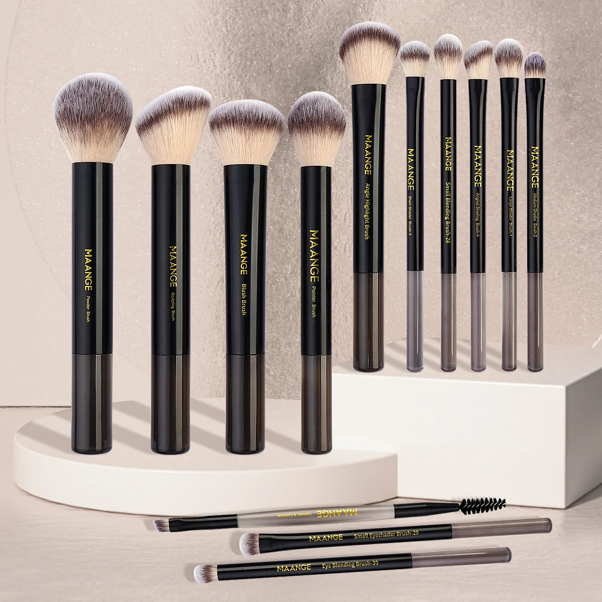 13PCS Makeup Brush set - Bronze/black