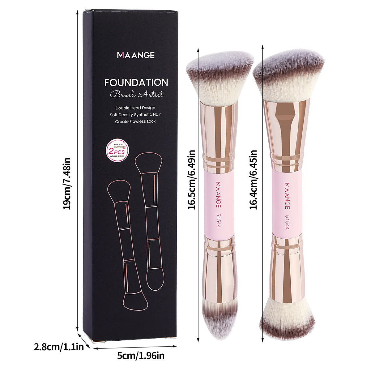 2pcs/set Makeup Brush Dual-end Foundation & powder brushes