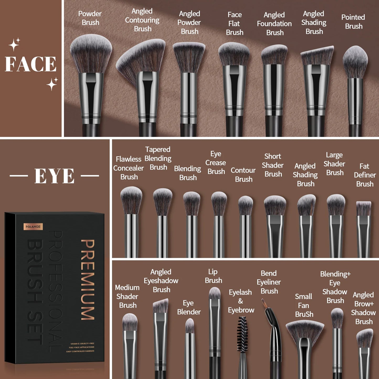 25 piece Professional Brush box